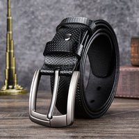 Cowhide Men's Pin Buckle Belt Men's Non-stitching Waistband