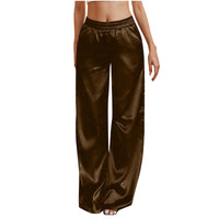 New European And American-style Solid-color Pocket Elastic-cuff Casual Trousers