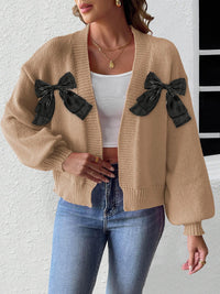 Women's Ribbon Bow Stitching Personality Sweater Coat