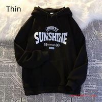 Retro Alphabet Printed Hoodie Fleece Padded Coat