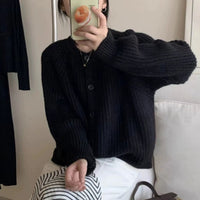 Lazy And Loose Figure Flattering Knit Cardigan Sweater