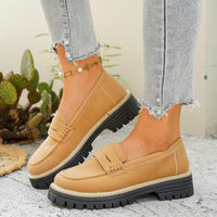 British-style Loafers Chunky-heel Women's Shoes
