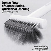 Pet Dematting Comb For Dogs And Cats, Stainless Steel Deshedding Tool With Safety Rounded Edges, Professional Undercoat Rake For Removing Mats Tangles And Loose Hair, 7cm Wide Ergonomic Grooming Brush