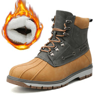 High-cut warm and fleece tooling cotton boots