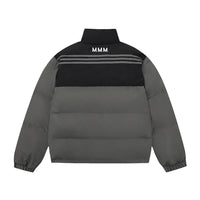Men's Winter Loose Casual Contrast Color Stand Collar Cotton Coat Jacket