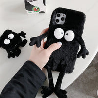 Black  Plush Toy Phone Case