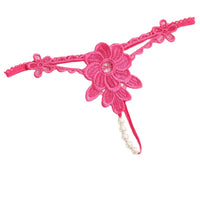 Women's Underwear Flower Cutout Big Beads Flirting