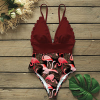 Printed triangle swimsuit