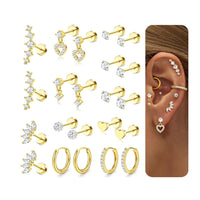Electroplated Zircon Ear Cuff Set For Women