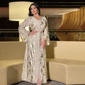 Muslim Gilded Robe Women's Two-piece Set With Belt