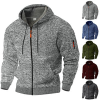 Heavy Fleece-lined Vintage Cationic Cargo Trendy Sports Sweater