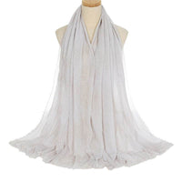 Pleated Viscose Yarn Monochrome Scarf Natural Wrinkled Cotton And Linen Burrs