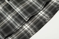 Fashion Plaid Hooded Short Sleeve Shirt Men