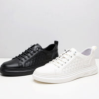 Cowhide Lace Up Versatile Breathable Soft Bottom Low Top Men's Board Shoes