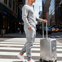 Men's Loose-Fit Retro Long-Sleeve Workwear Suit