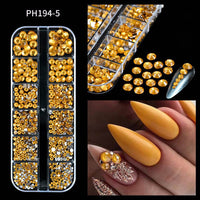 Plaid Nail Beauty Flat Bottom Rhinestone