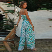 Two piece suit with printed jumpsuit
