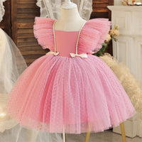 Flying Sleeves Dot Mesh Princess Dress Performance