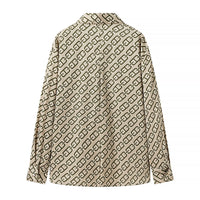 Women's Satin-textured Retro Chain Print Loose Shirt