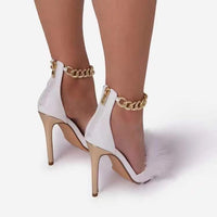 Women's Pointed Toe Stiletto Hair High Heel Sandals