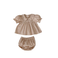 Summer Baby Girl Peter Pan Collar Short Sleeve Top