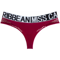 Women Seamless Sports Fitness Letter Cutout Mesh Low-waist Seamless Briefs