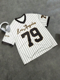 Men's Los Angeles Letter Print Short Sleeve Top