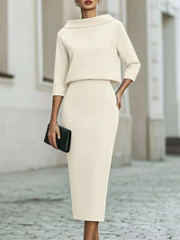 Stylish Urban Commuter Two-piece Set Featuring A Bodycon Skirt And Top