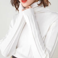 Hollow Pile Neck Turtleneck Loose Sweater