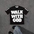 Personality Street Hip Hop Style Letter Pattern T-shirt Retro