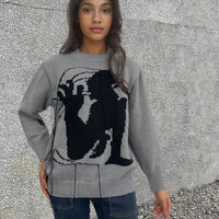 Women's Loose All-matching Round Neck Tassel Design Sweater