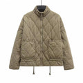 Womens Solid-Color Cotton Coat For FallWinter With Lacing