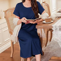 Women's Solid-Colored Soft And Comfortable Long House Dress