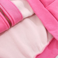 Letter Flocking Embroidery Hooded Cardigan Sweater
