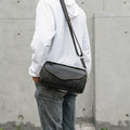 Vintage Crossbody Bag Handheld Vegetable-Tanned Leather Mens