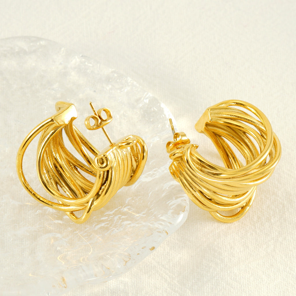 Gold Earrings Simple Fashion Design