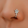 The Same Style Copper Inlaid Zircon Star False Nose Nail Exaggerated And Simple