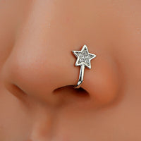 The Same Style Copper Inlaid Zircon Star False Nose Nail Exaggerated And Simple