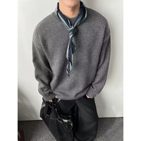 New Loose False Two Pieces Round Neck Sweater For Men