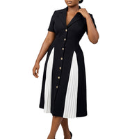 Women's Fashionable Simple Color-Block Dress