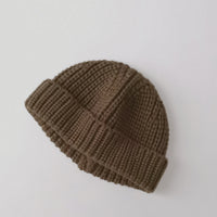 Pure Color Knitted Melon Leather Hood Children's Hat