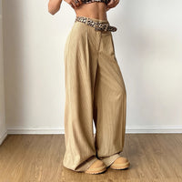 Women's High-waisted Vertical-striped Wide-leg Pants