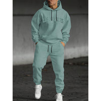 Letter Printed Men's Casual Sweater Suit
