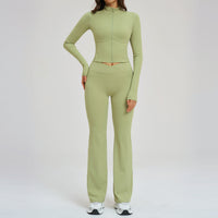Women's Fitness Apparel Sheer Feel With Zipper