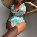 New Bikini Women's One-piece Swimsuit Striped