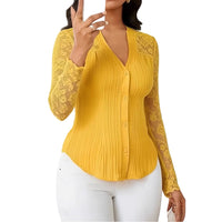 Hollow-out Long-sleeve V-neck Cardigan