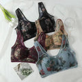 Mesh Floral Print Comfortable Wireless Bra Underwear