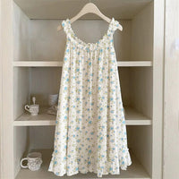 3D Digital Print Pastoral-style Womens Strap Lace Dress