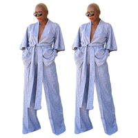 Shirt Underpants Two Piece Belt Loungewear