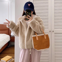 Short Artificial Mink Hair Fur Coat For Women